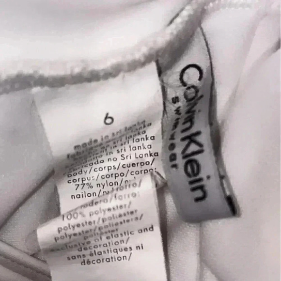 Calvin Klein strapless bathing suit ruched white bandeau all in one swimsuit 6 - Picture 5 of 5